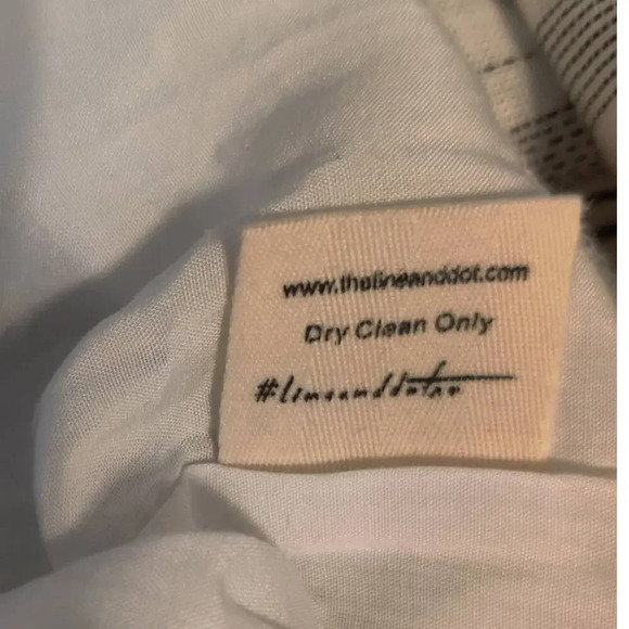 Linen Blend Sleeveless One Shoulder Mini Dress Ruffle Pinstripe Black & white S - Picture 8 of 14